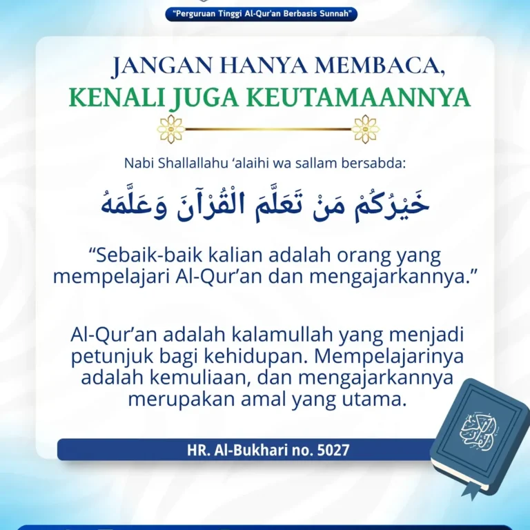 🪶 JANGAN HANYA MEMBACA, KENALI JUGA KEUTAMAANNYA