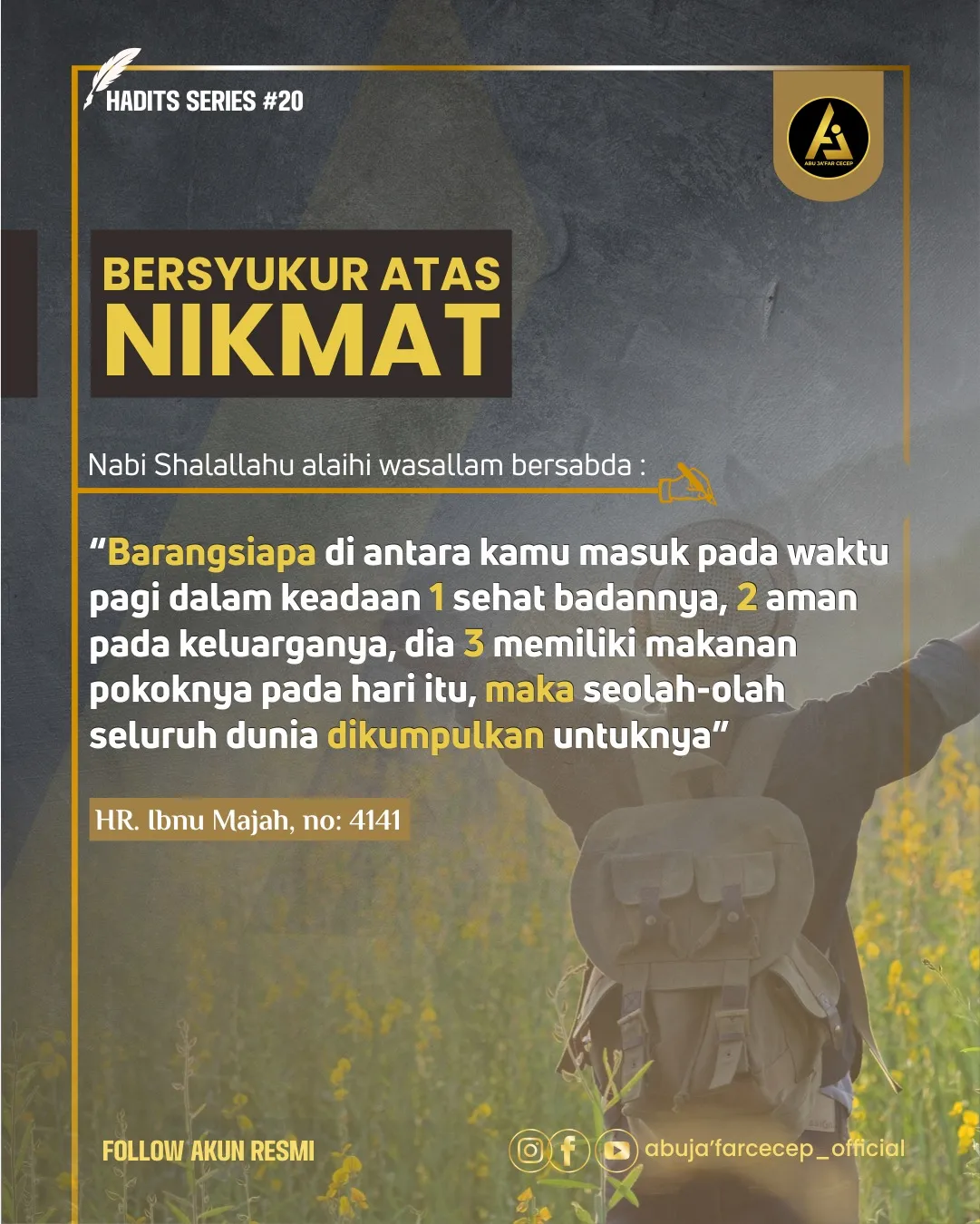 📝 Hadits Series #20 ✒️ *Bersyukur Atas Nikmat*