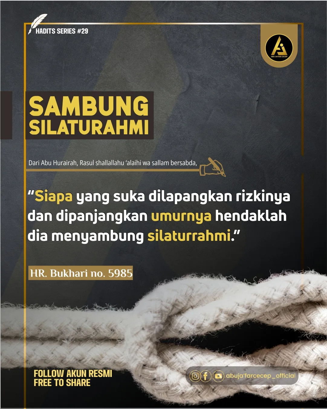 📝 Hadits Series #29 ✒️ *Sambung Silaturahmi*